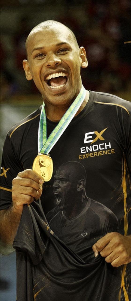 Enoch Paulino em sua atuação no voleibol